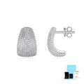 Geometric S925 sterling silver ear studs with moissanite stones in GRA gift box
