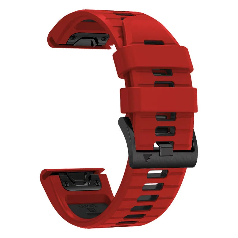 Fenix87pro6 two-colour quick release silicone watch strap for Garmin Fenix