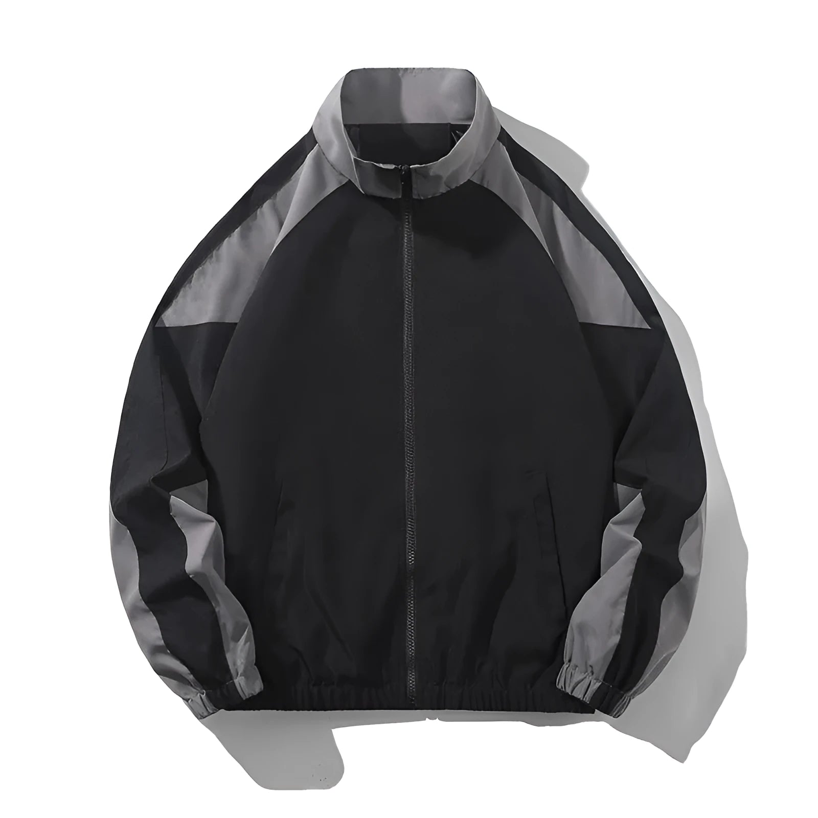 Men's casual jacket with contrast stitching in polyester fabric for spring and autumn outdoor wear