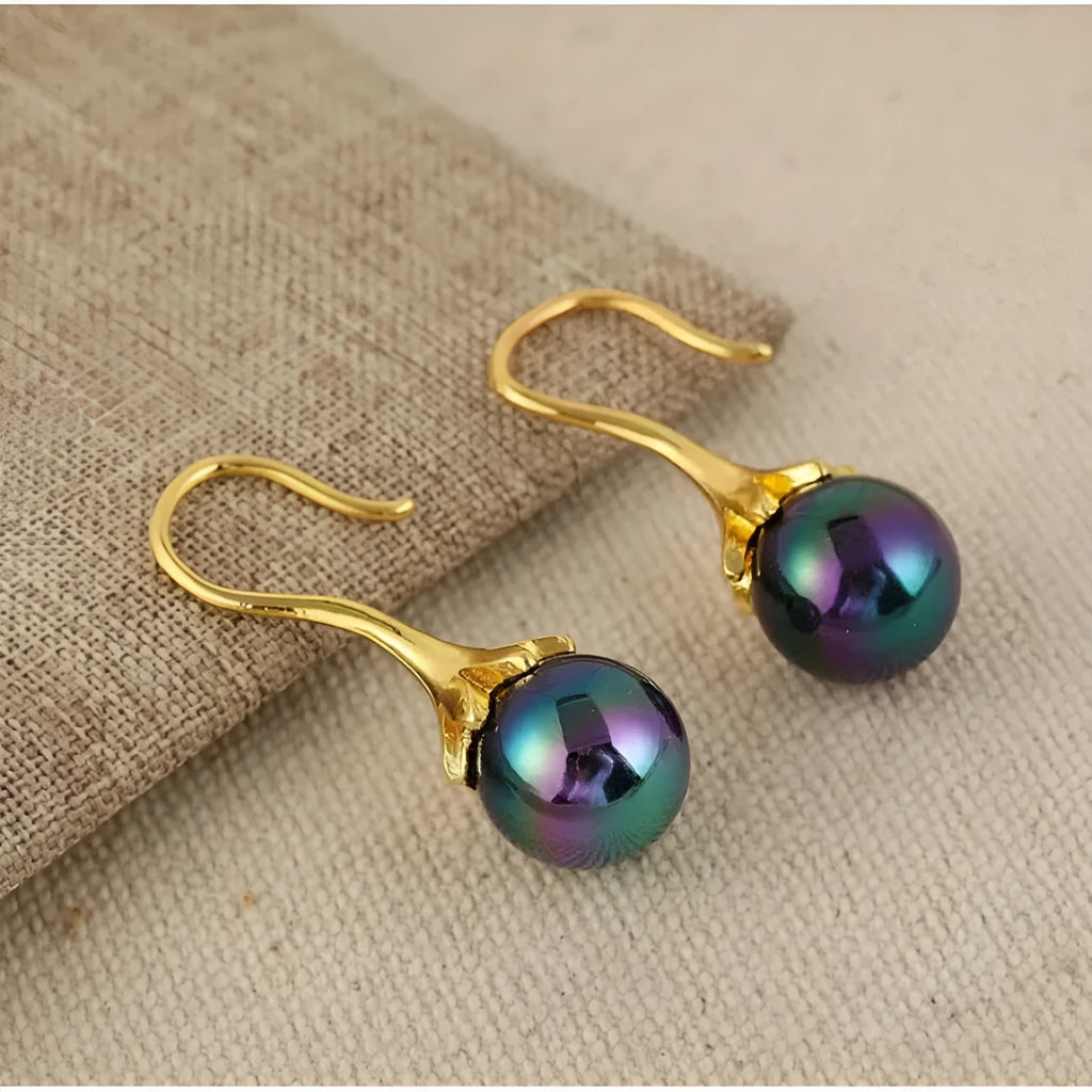 Women's retro fashion electroplated alloy earrings with imitation gold colour finish