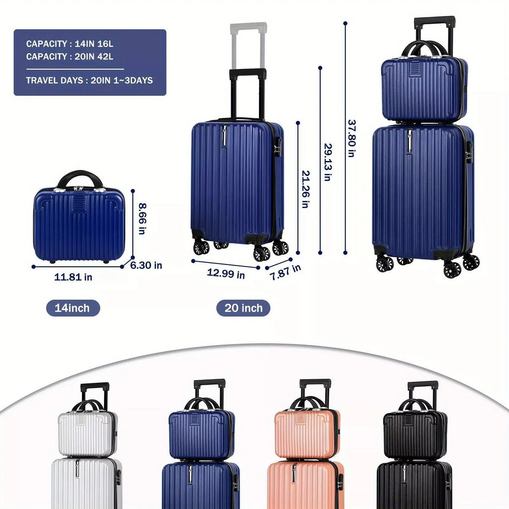 Aluminium alloy luggage and mini box travel set with two trunks and towel