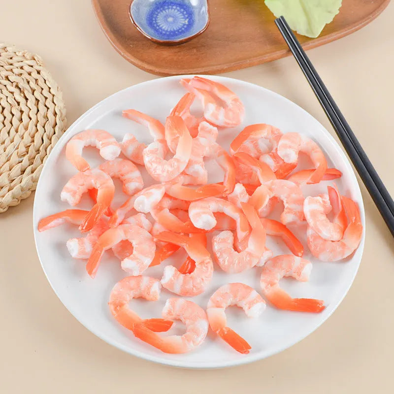 Simulation seafood shrimp PVC keychain with modern minimalist design for bag pendant use