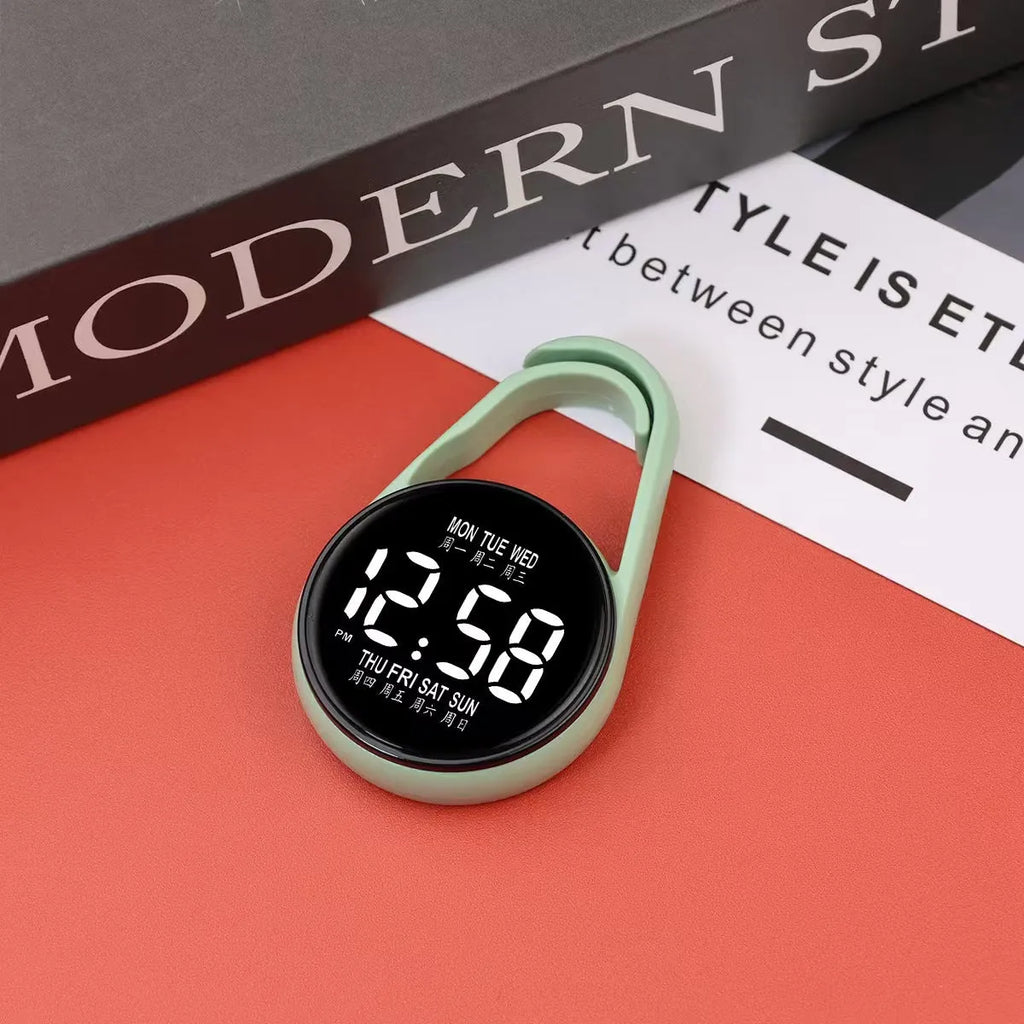 LED luminous digital electronic watch with plastic strap in choice of 10 colours on wrist