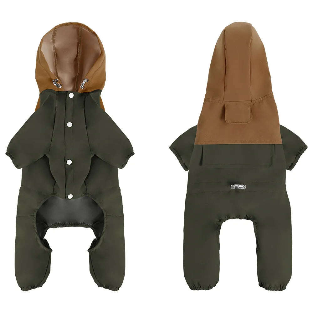 British style waterproof and dustproof dog shell jacket for small medium pets in polyester material
