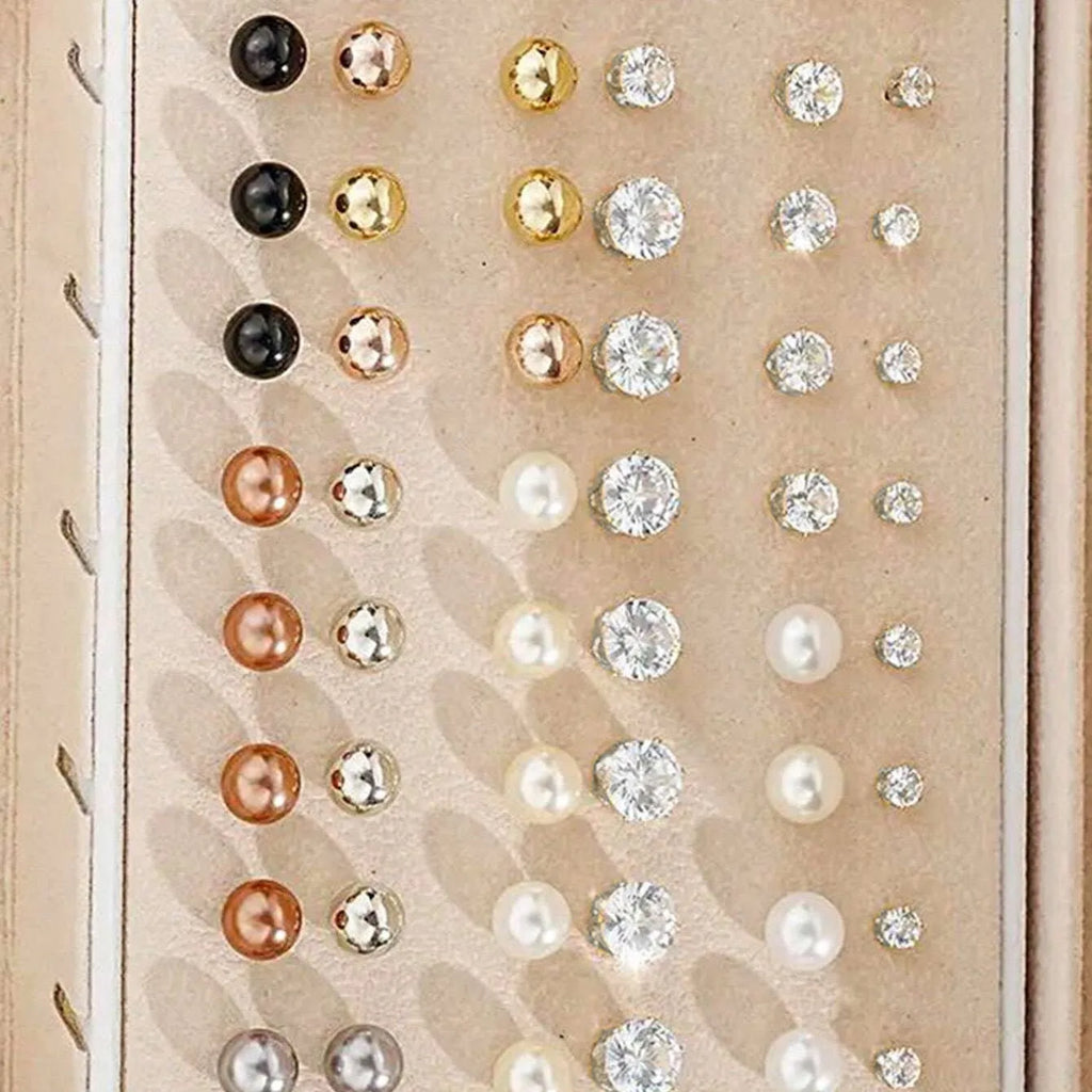 108 gold and yellow geometric alloy earrings with round pearl elements