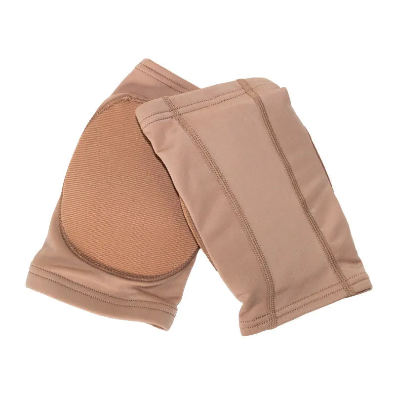 Black and skin colour ballet dance knee pads for yoga and exercise in five sizes from XS to XL