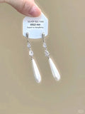 Geometric heart shape women's earrings with rhinestone star and tassel drop design in electroplated alloy