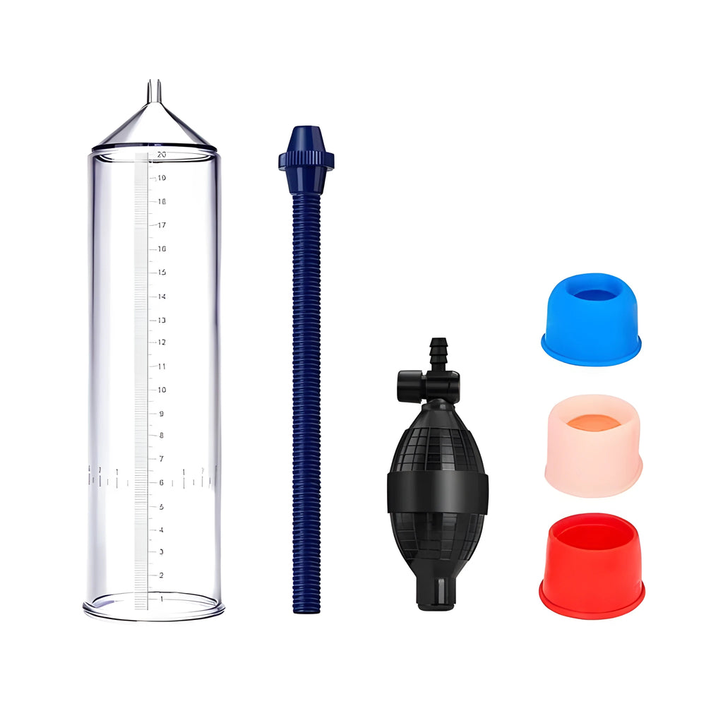 Male minimalist home exercise machine silicone cover accessory set with plastic valve exerciser