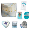 Aromatherapy candle gift box with multiple colour suit options including pink, purple, blue, black, and sunflower designs.