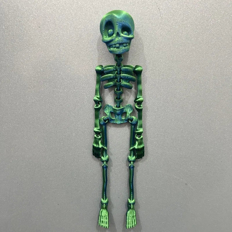 3D printed white skull refrigerator magnet showing detailed design and 18cm height