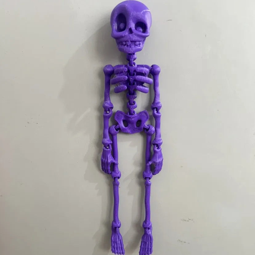 3D printed white skull refrigerator magnet showing detailed design and 18cm height