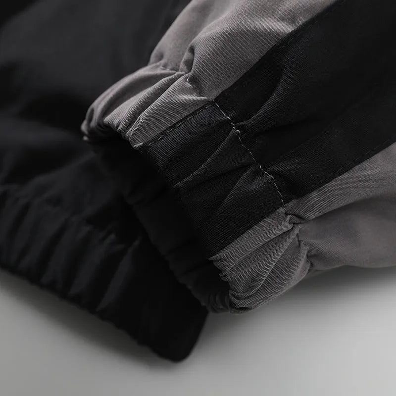 Men's casual jacket with contrast stitching in polyester fabric for spring and autumn outdoor wear