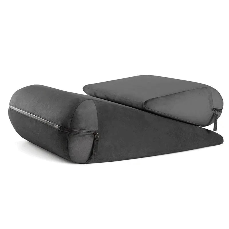 High density sponge triangle pillow 68x33x25cm with embroidered fabric in red gray black lake blue or peach
