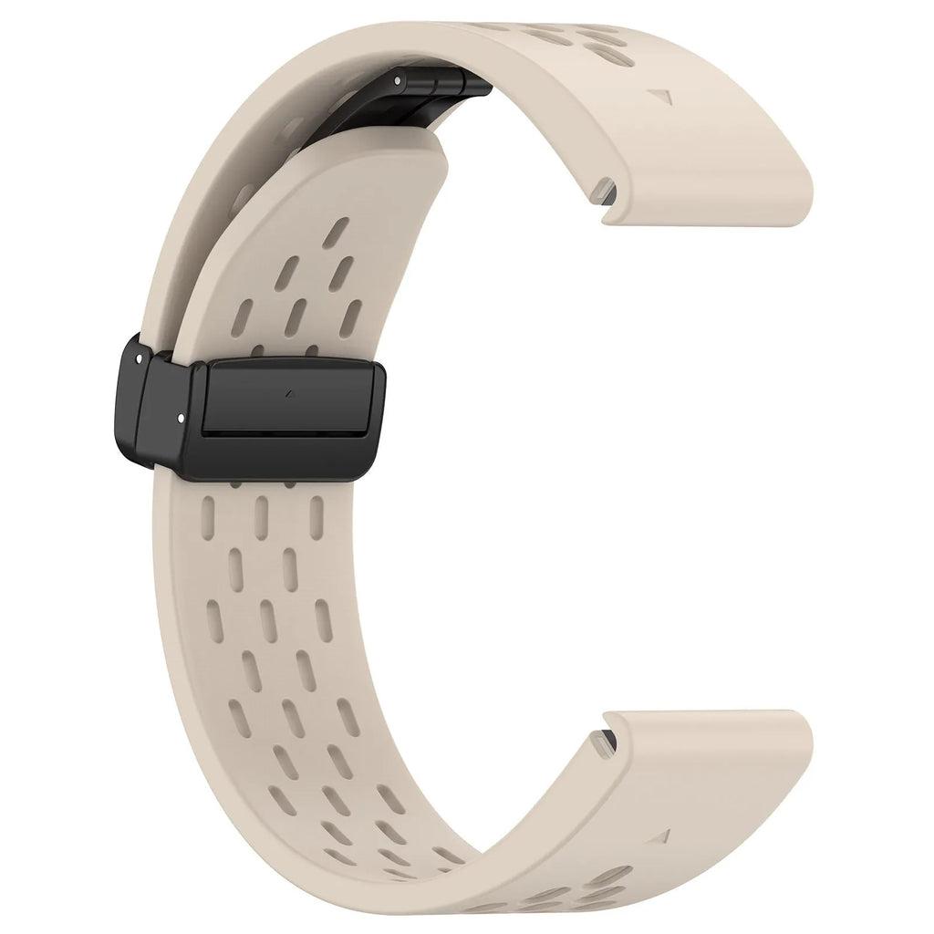 Garmin Fenix quick release replacement watch strap in multiple colours with included screwdriver tool on a white background.