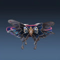 Temperature change purple butterfly collar necklace with alloy chain on a person.