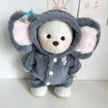Grey elephant jumpsuit plush suit for 30cm Lina bear doll clothing
