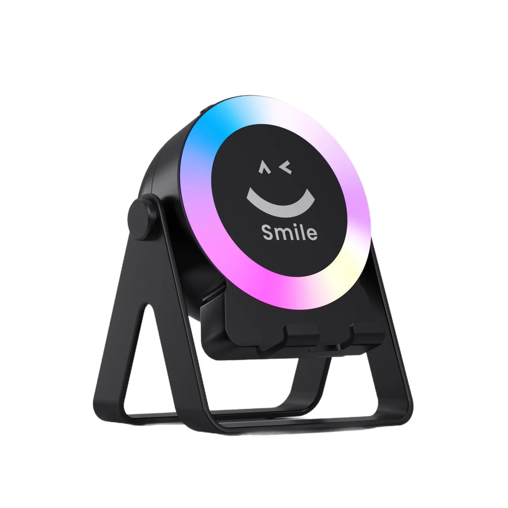 Black and white induction bracket rechargeable Bluetooth speaker with card display slot