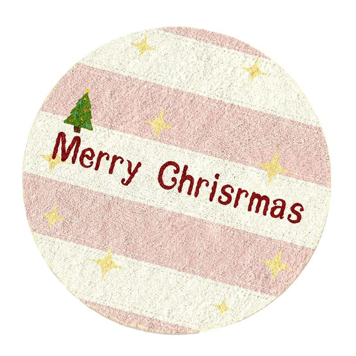 Alien-shaped round Christmas carpet in imitation cashmere with Christmas colour patterns