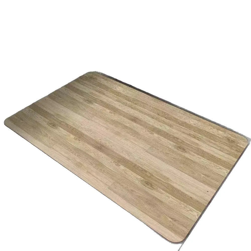 Square diatom ooze floor mat with geometric wood grain pattern in a shower room setting