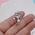 Alloy magpie pattern pendant with electroplated P234 finish for DIY jewellery making