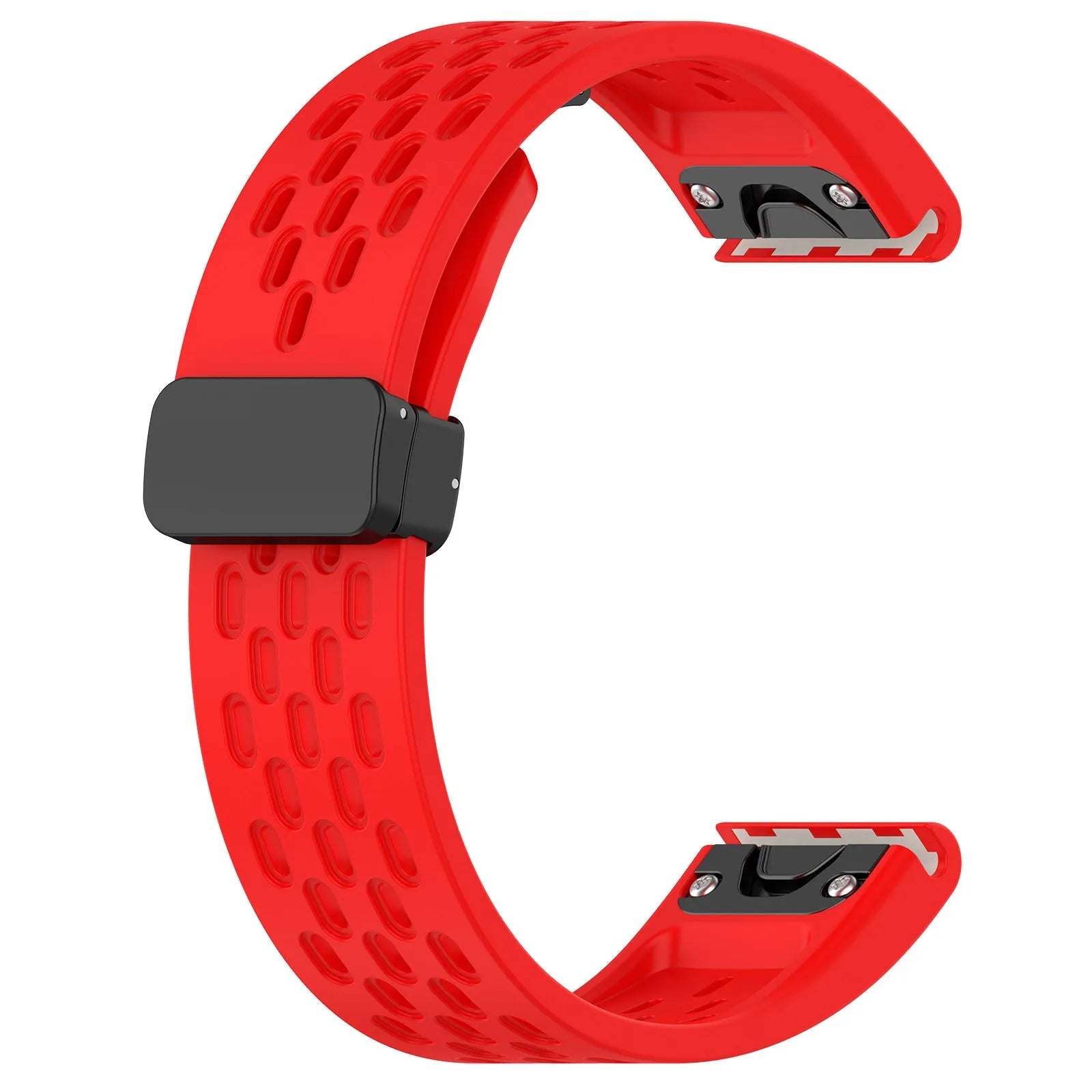 Garmin Fenix quick release replacement watch strap in multiple colours with included screwdriver tool on a white background.