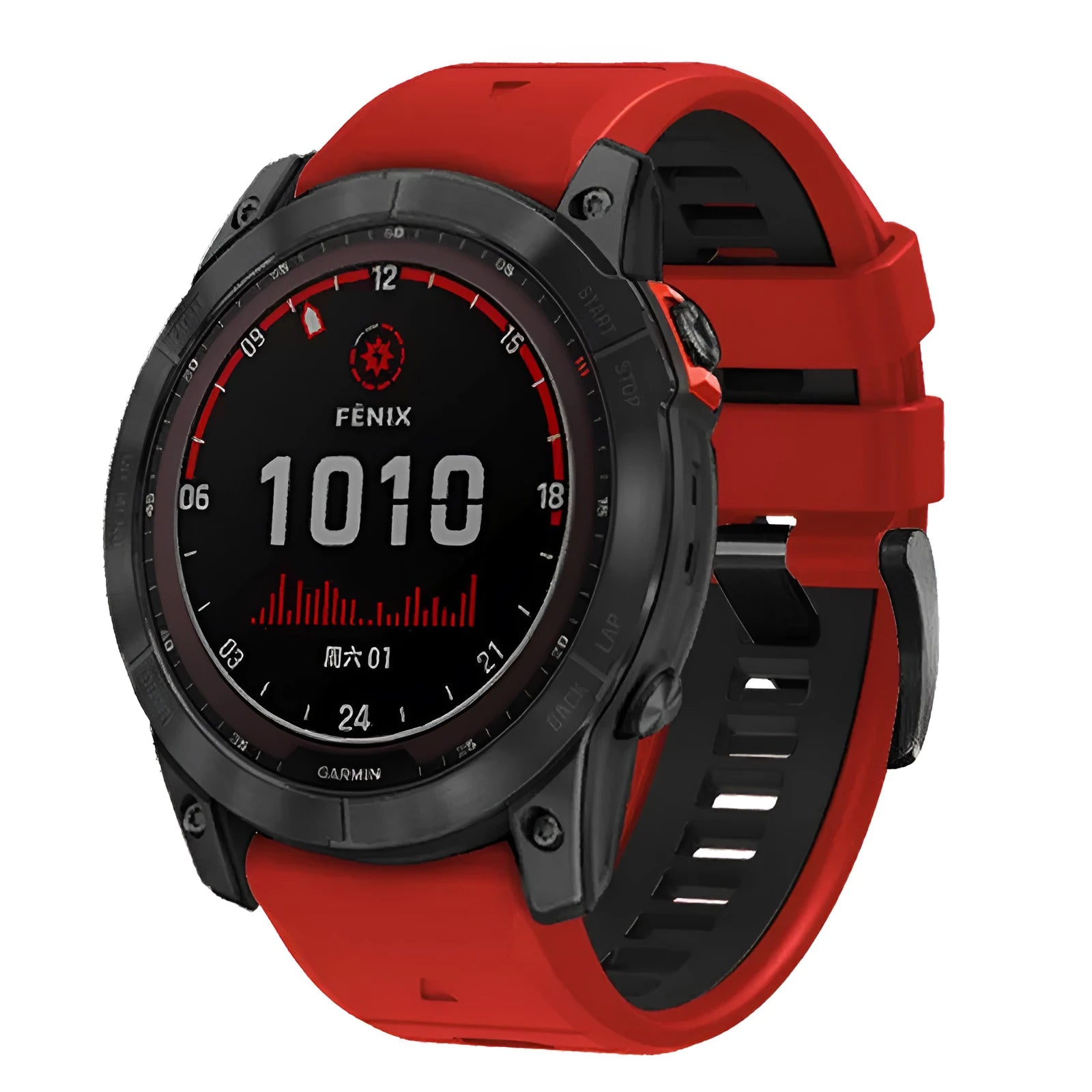 Fenix87pro6 two-colour quick release silicone watch strap for Garmin Fenix