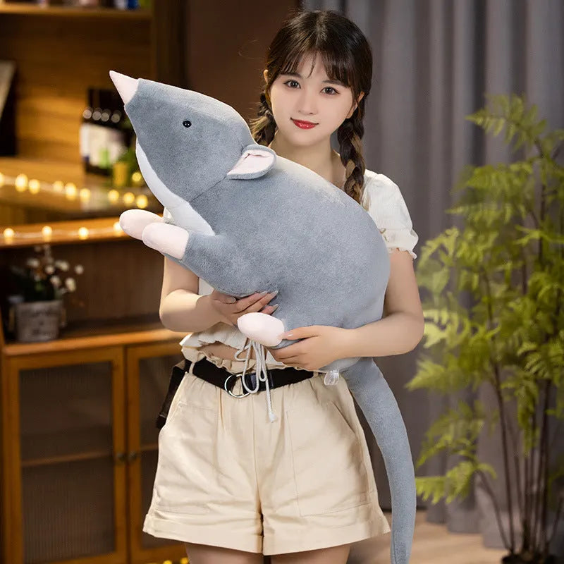 Cartoon mouse plush doll toy in three sizes: small 32cm, medium 50cm, and large 100cm.