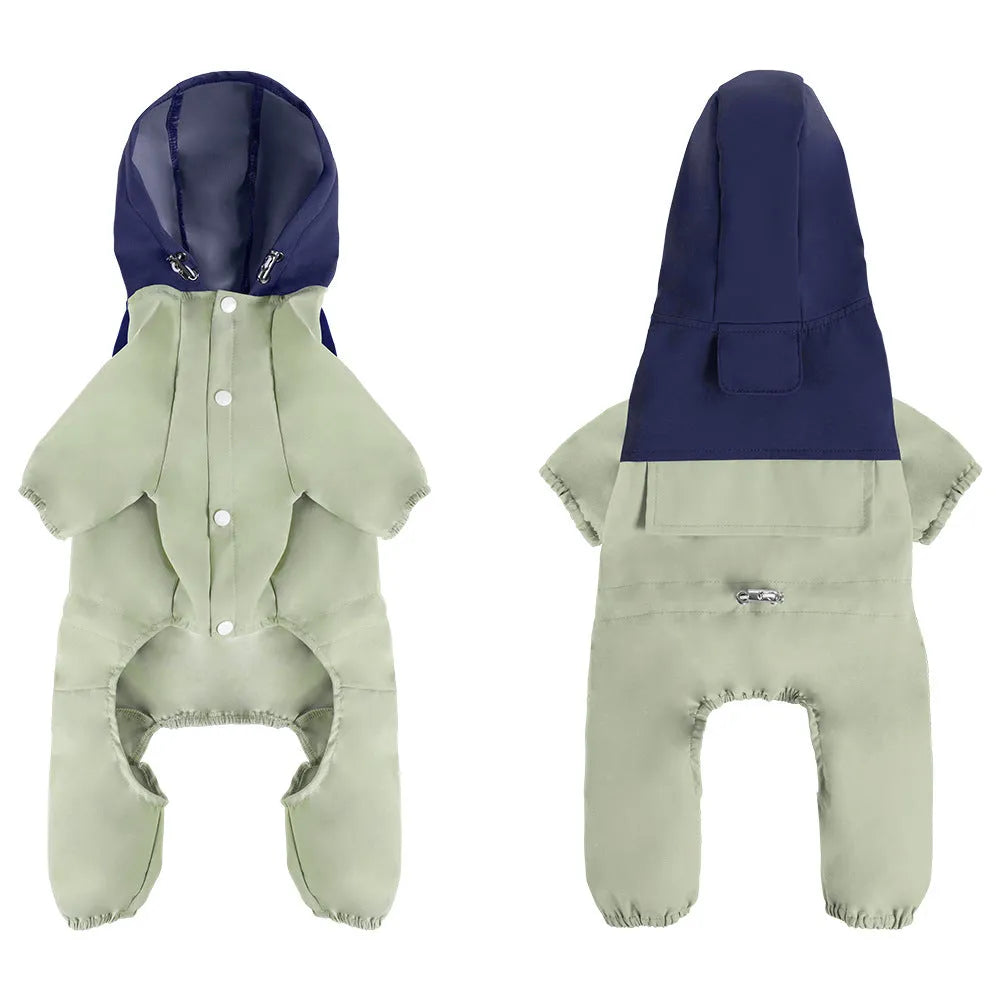 British style waterproof and dustproof dog shell jacket for small medium pets in polyester material