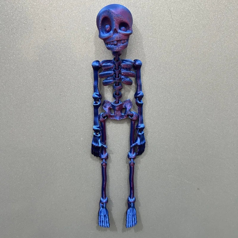 3D printed white skull refrigerator magnet showing detailed design and 18cm height