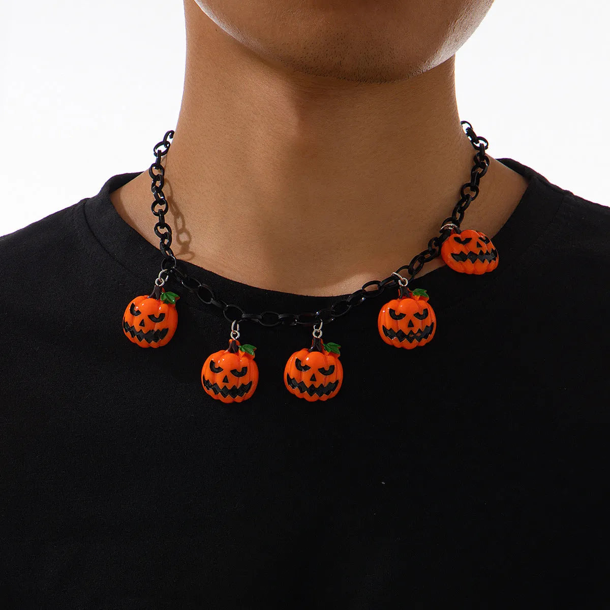 Halloween ghost pumpkin necklace with cartoon pendant in mixed colour 06705