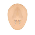 316 stainless steel geometric C-shaped nose ring with buffalo horn design in black and steel colour options.