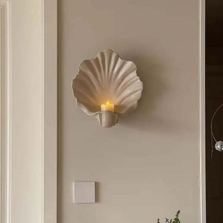 White resin simulation shell fruit plate ornament with light luxury style decorative design