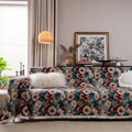 American country style jacquard floral pattern sofa cover in polyester cotton on a sofa