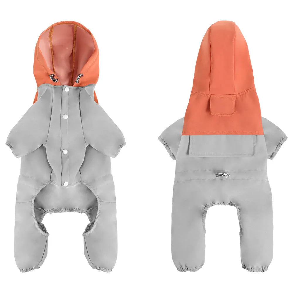British style waterproof and dustproof dog shell jacket for small medium pets in polyester material