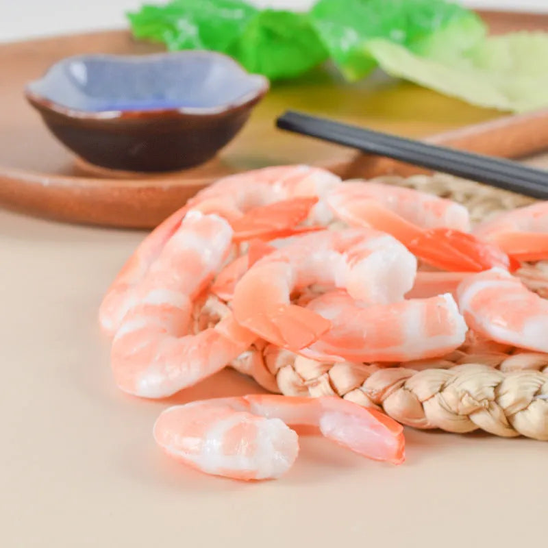 Simulation seafood shrimp PVC keychain with modern minimalist design for bag pendant use