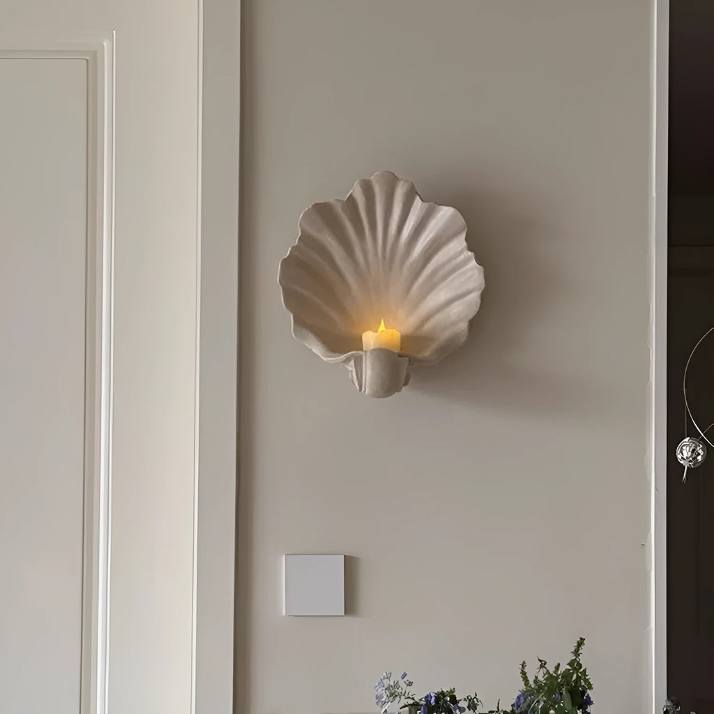 White resin simulation shell fruit plate ornament with light luxury style decorative design