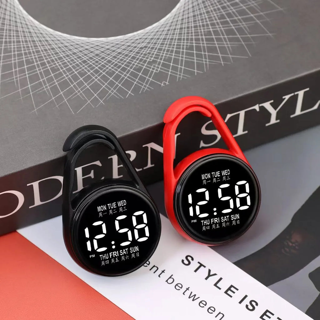 LED luminous digital electronic watch with plastic strap in choice of 10 colours on wrist