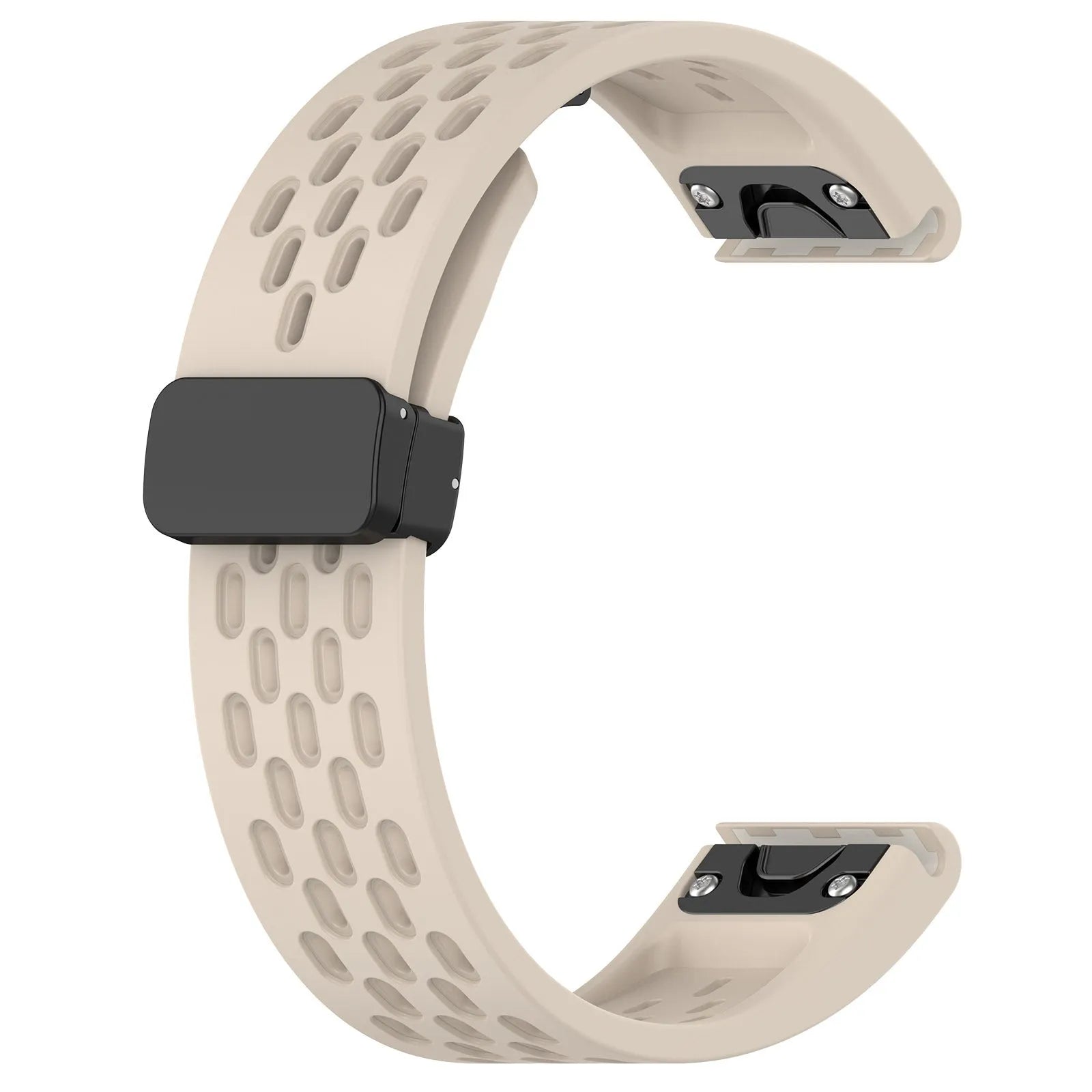 Garmin Fenix quick release replacement watch strap in multiple colours with included screwdriver tool on a white background.