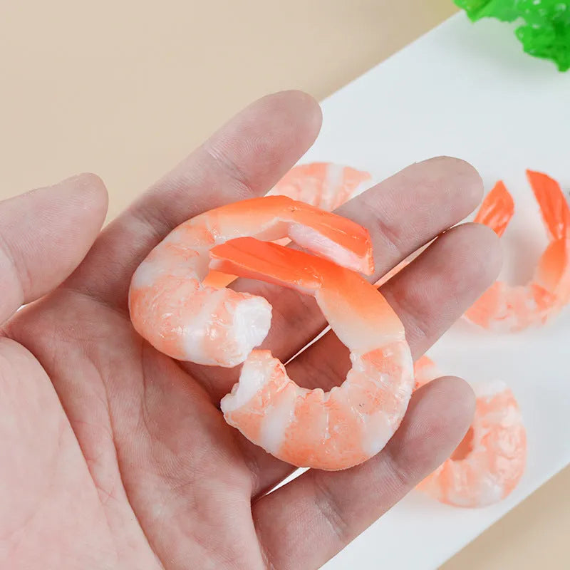 Simulation seafood shrimp PVC keychain with modern minimalist design for bag pendant use