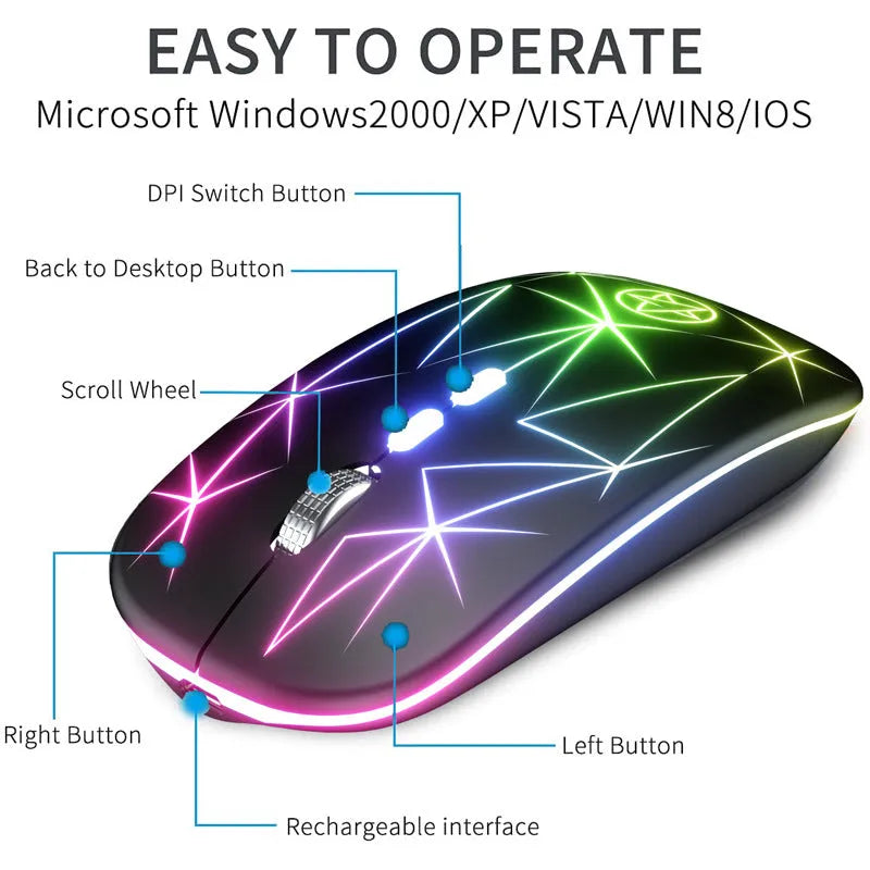 Wireless Bluetooth mouse with metal scroll wheel and programmable buttons in multiple colour options
