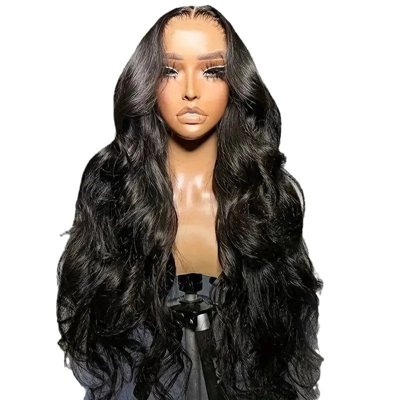 Black lace wig cap with big wave texture made from heat-resistant synthetic fibre