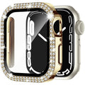 Apple Watch case with double diamond glass peep-proof screen protector in multiple colour options