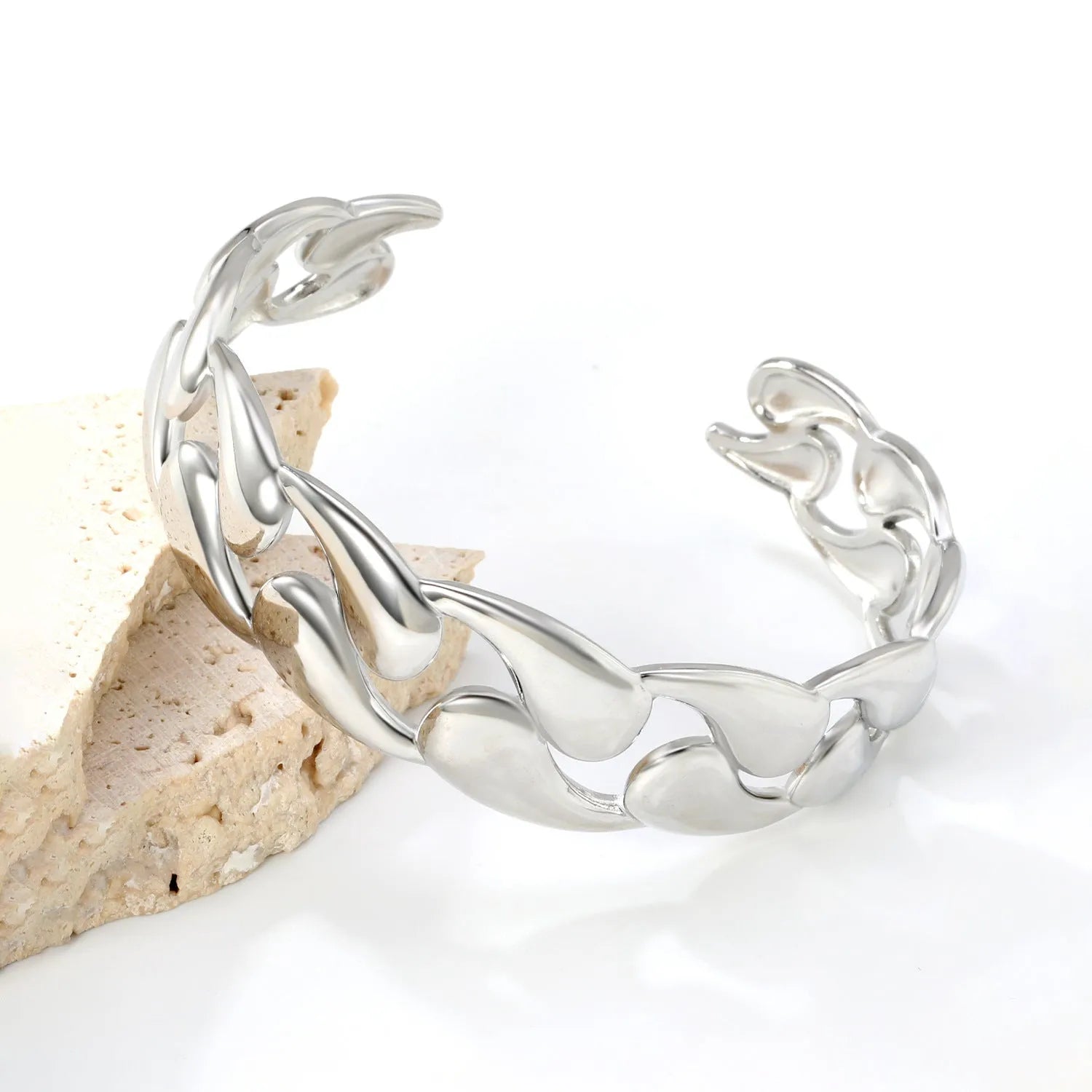 Women's stainless steel bracelet with European styling in gold and silver tone options