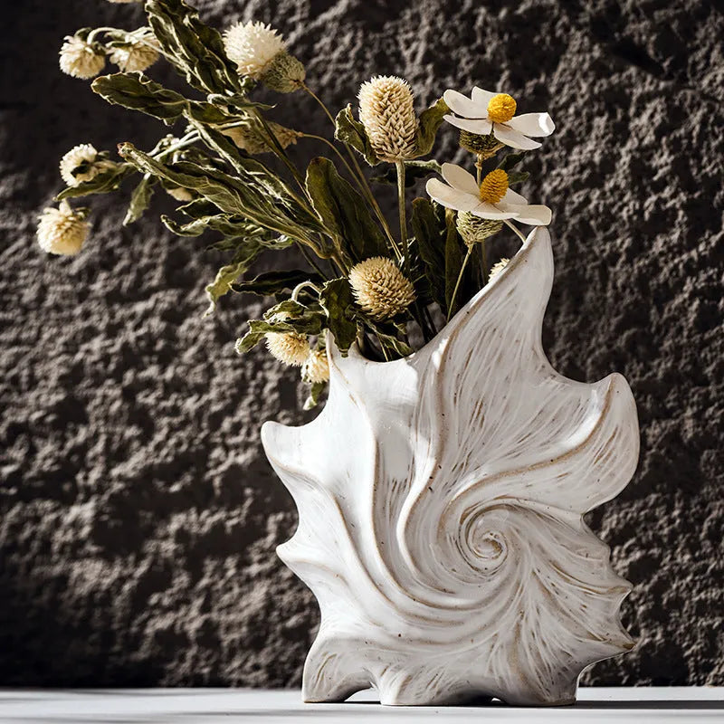 French art ceramic vase with European style design and coloured glaze finish