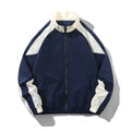 Men's casual jacket with contrast stitching in polyester fabric for spring and autumn outdoor wear