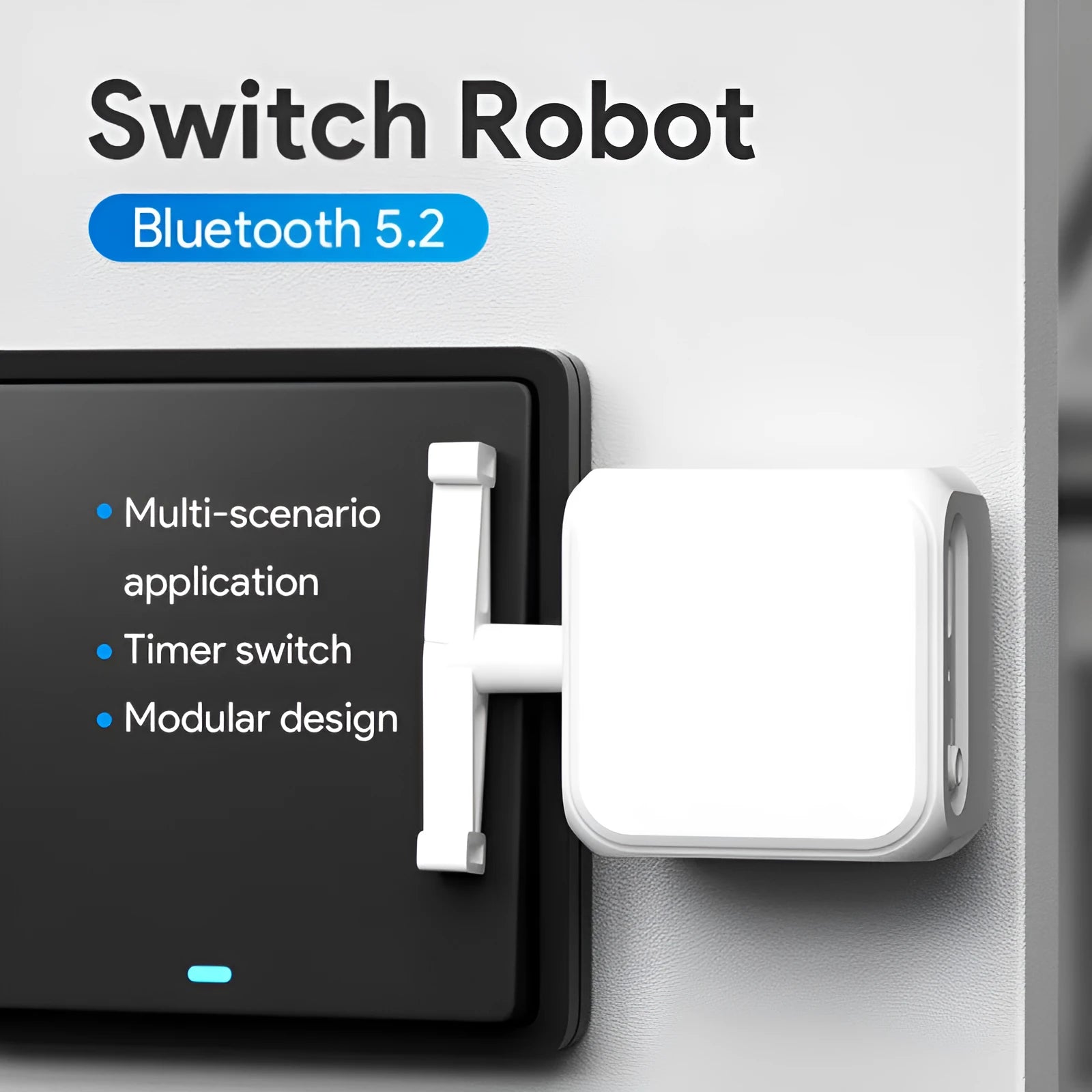 White Bluetooth rocker arm finger robot remote control with dimensions 53x29x14mm