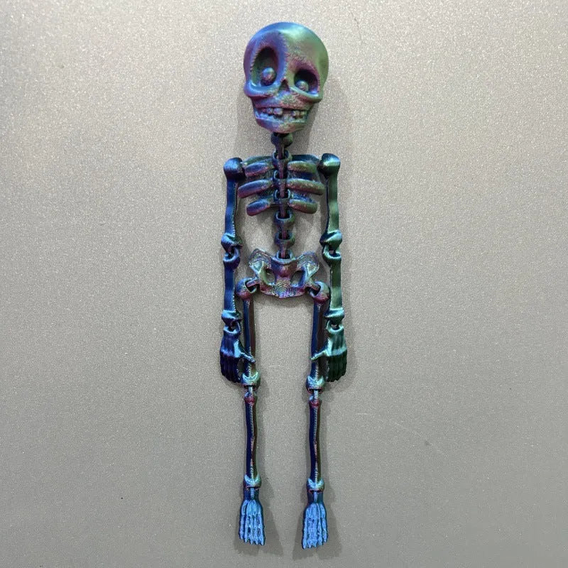 3D printed white skull refrigerator magnet showing detailed design and 18cm height