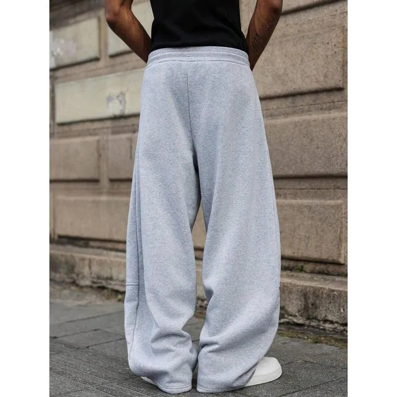 Men's straight leg high waist casual trousers in bamboo fibre and rabbit fur fabric.