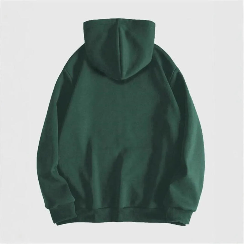 Men's black hooded sweatshirt with skull hot stamp print on front, cotton blend fabric