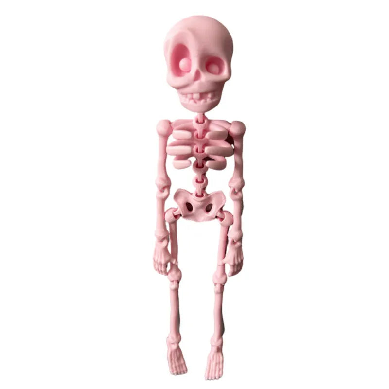 3D printed white skull refrigerator magnet showing detailed design and 18cm height